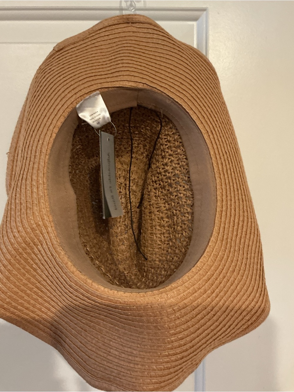 Crown Vintage Straw Wide-Brim Sun Hat in Natural Tan Size Small New w Tags - Picture 8 of 15